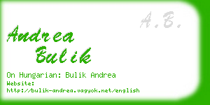 andrea bulik business card